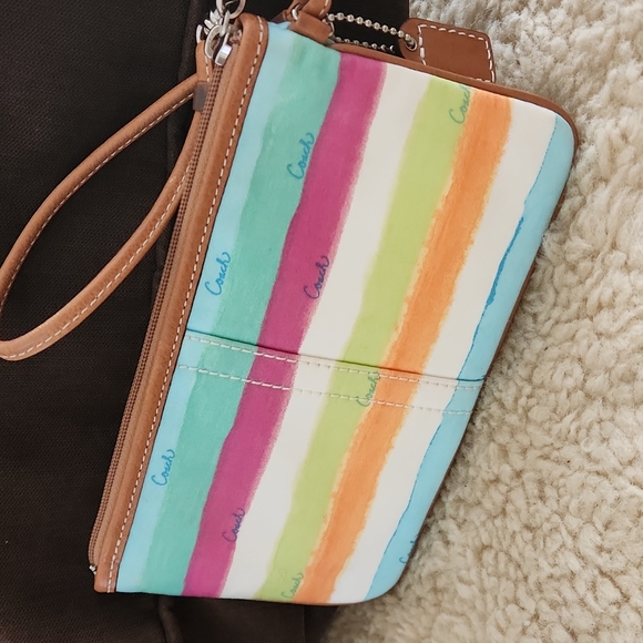 NWOT Beautiful Coach Rainbow Wristlet ๐ - Picture 5 of 9